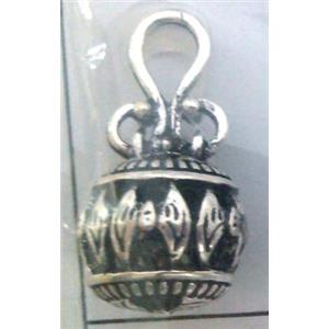 lead free and nickel free Tibetan Silver hollow pendant, approx 9mm ball