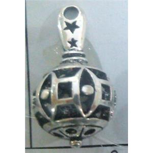 lead free and nickel free Tibetan Silver hollow pendant, approx 9mm ball