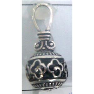 lead free and nickel free Tibetan Silver hollow pendant, approx 9mm ball