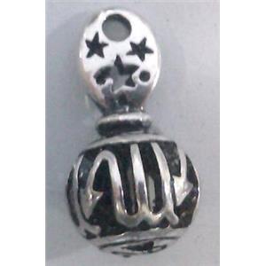 lead free and nickel free Tibetan Silver hollow pendant, approx 9mm ball