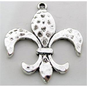Tibetan Silver Charm Pendant, lead free and nickel free, 32x27mm