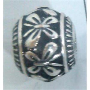 Tibetan Silver Beads, hollow, lead free and nickel free, approx 9mm dia, 4mm hole