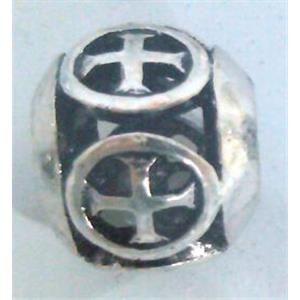 Tibetan Silver Beads, hollow, lead free and nickel free, approx 15mm dia, 7mm hole