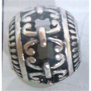 Tibetan Silver Beads, hollow, lead free and nickel free, approx 9mm dia, 4mm hole