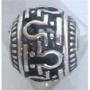 round tibetan silver hollow beads, lead free and nickel free, approx 9mm dia, 4mm hole