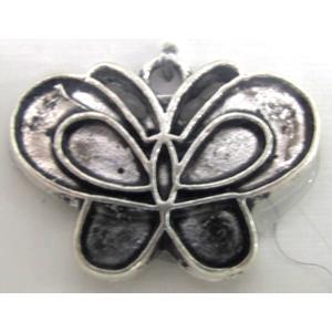 Tibetan Silver butterfly pendants, Lead free and nickel Free, 17x19mm