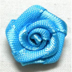 Blue Hand-Weave Clothing Rose Flower, 16mm diameter
