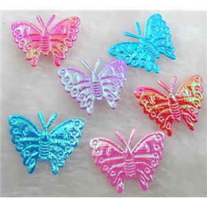 machine goffer Fabric Butterfly, Mix AB Color, 32x24mm, 12#