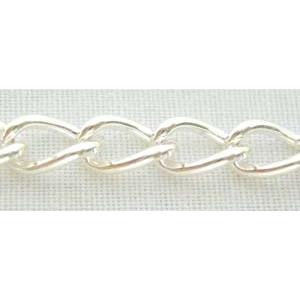 Silver Plated Chain, iron, approx 5x7.2mm, 1.2mm thickness