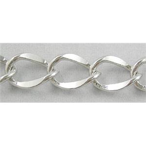 Platinum Plated Copper Chain, 8.5x11.5mm