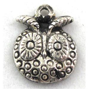 Tibetan Silver owl pendants, 13x18mm