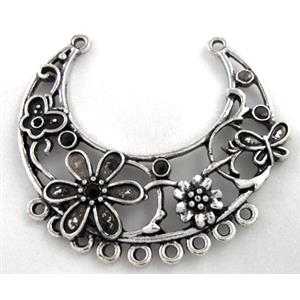 Tibetan Silver pendants, Zn Alloy, 50x45mm