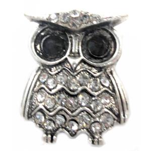 Tibetan Silver Owl charm, Lead and nickel Free, 25x30mm