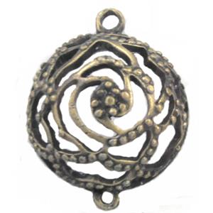 Tibetan Silver flower connector, Lead and nickel Free, 30mm dia