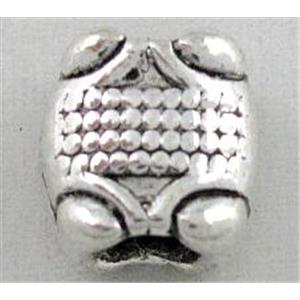 tibetan silver bead, non-nickel, 8x10mm, 4.5mm hole