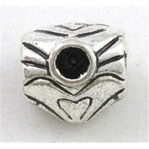 bead, tibetan silver spacer, Non-Nickel, approx 8mm, 4mm hole