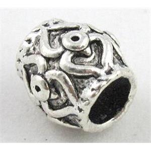 bead, tibetan silver spacer, Non-Nickel, approx 10mm dia, 6mm hole