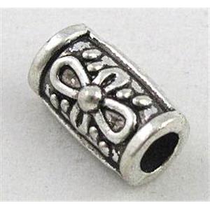 tibetan silver tube beads, Non-Nickel, approx 6.5x11mm, 3mm hole