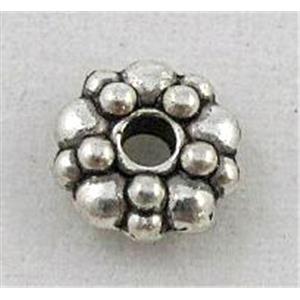tibetan silver spacer beads, Non-Nickel, approx 6mm dia