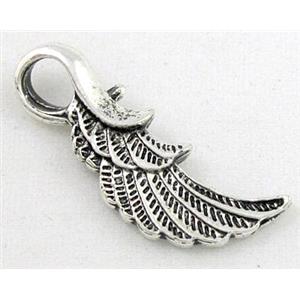 tibetan silver pendant, Non-Nickel, approx 9x23mm