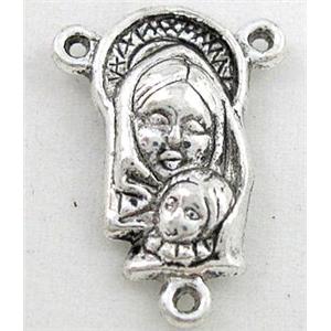 tibetan silver pendant, Non-Nickel, approx 15x21mm