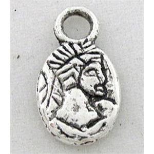 tibetan silver pendant, Non-Nickel, approx 8x12mm