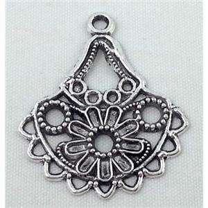 tibetan silver pendant, non-nickel, approx 28x34mm
