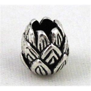 spacer tibetan silver charms bead non-nickel, approx 7.5x8mm, 2.5mm hole