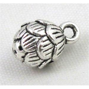 tibetan silver charms bead non-nickel, approx 7.5x11mm