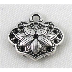 tibetan silver charms bead non-nickel, approx 15.5x14mm