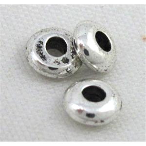spacer tibetan silver charms bead non-nickel, approx 2x5mm, 2mm hole