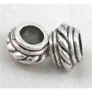 spacer tibetan silver charms bead non-nickel, approx 8mm, 4mm hole