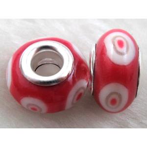 Fimo Polymer Clay Beads, 15-16mm dia, 9-10mm thick, hole:5.5mm