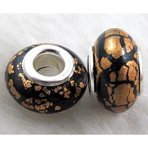 Fimo Polymer Clay Beads, 15-16mm dia, 9-10mm thick, hole:5.5mm