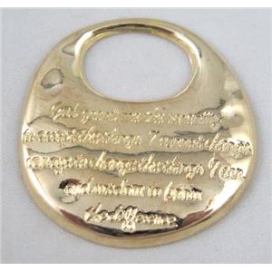 alloy pendant, gold plated, approx 40mm dia