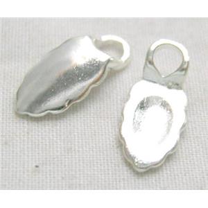 silver plated copper Glue On Bail, 6.2x13.7mm