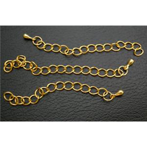 Copper Necklace Extender chain, shortener, Gold Plated, 5cm length, loop:4.3x5mm