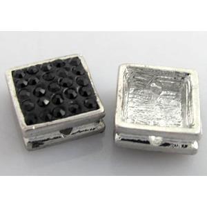 bracelet bar, alloy with Fimo and Middle-East Rhinestone, platinum plated, 12x12mm