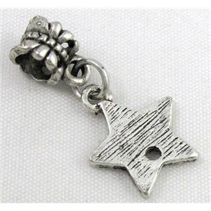 Bracelet spacer, alloy hanger, pendant, approx 20-30mm, 5mm hole