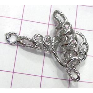 Copper toggle clasps, 16x24mm, stick: 30mm length, color code: D silver