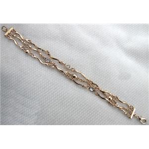 14k Gold Plated Alloy Bracelet, Nickel Free, Lead Free, 26mm, 8 inch length, 14k gold
