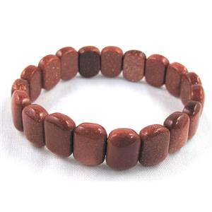 goldsand stone bracelet, stretchy, 10x14mm, 8 inch length