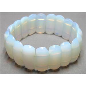 opal stone bracelet, stretchy, approx 8x23mm, 8 inch length