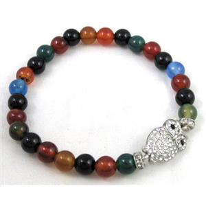 handmade fashion jasper bracelet, stretchy, 6mm dia, 17.5cm length