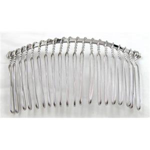 Platinum Plated Iron Hair Comb, 38x75mm
