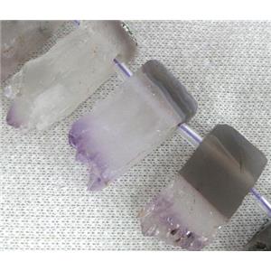 amethyst beads, druzy cluster, slab, approx 13x15-16x40mm