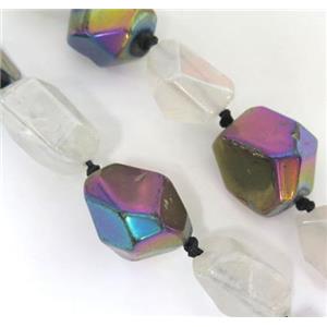 Polished Clear Quartz Beads, freeform, mixed, approx 15-30mm