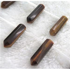 tiger eye stone beads, bullet shape, approx 8x31mm, 12pcs per st