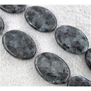 Labradorite bead, flat oval, approx 22x30mm