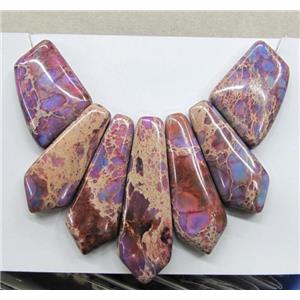 Purple Imperial Jasper Teardrop Pendant, approx 16x42x7mm, 28x21x7mm
